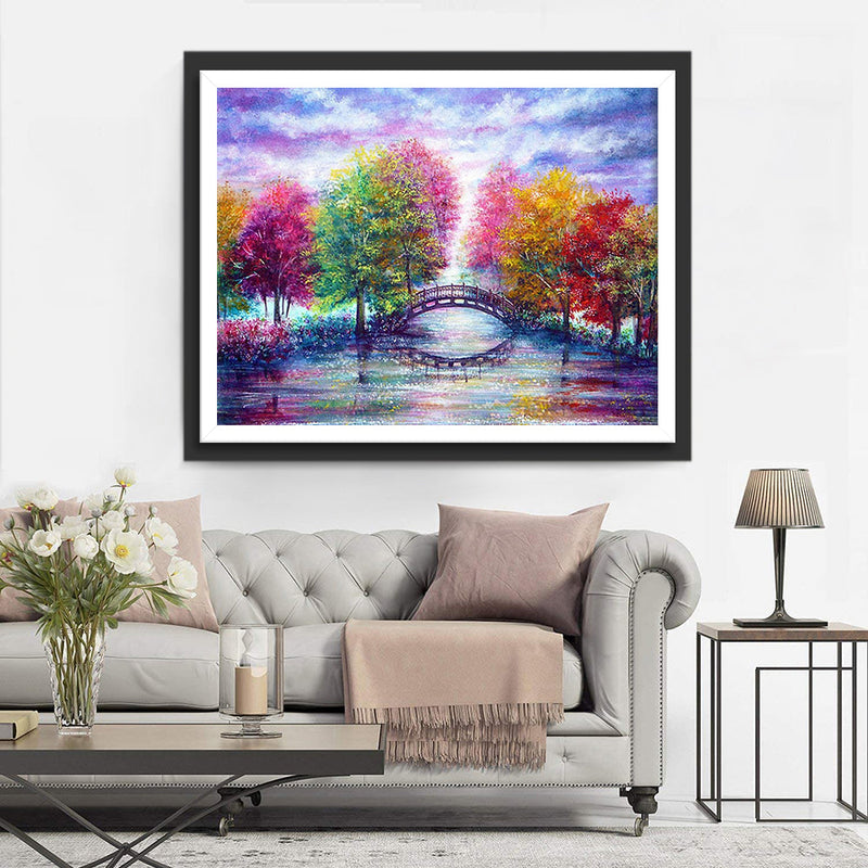 Arbres Multicolores Broderie Diamant