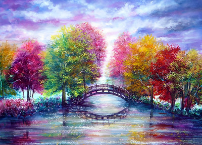 Arbres Multicolores Broderie Diamant