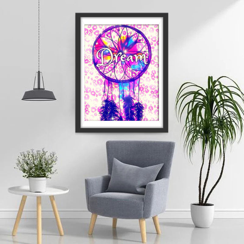 Attrape-Rêves avec le Mot Rêve Broderie Diamant