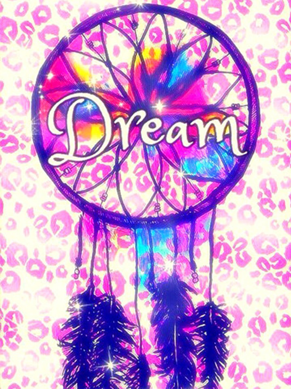 Attrape-Rêves avec le Mot Rêve Broderie Diamant