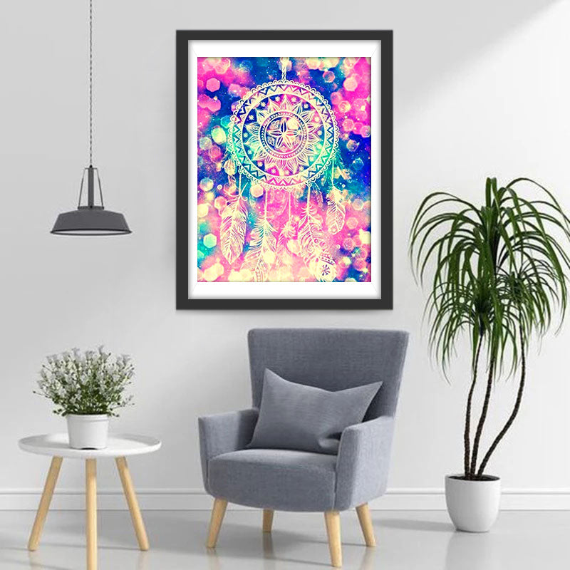 Attrape-Rêves Blanc Broderie Diamant