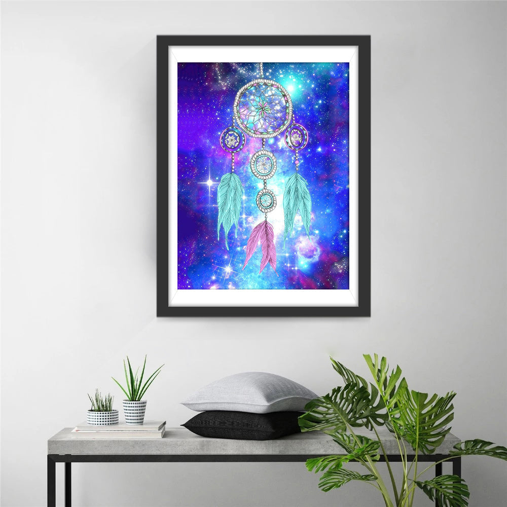 Attrape-Rêves Bleu et Ciel Etoilé Broderie Diamant