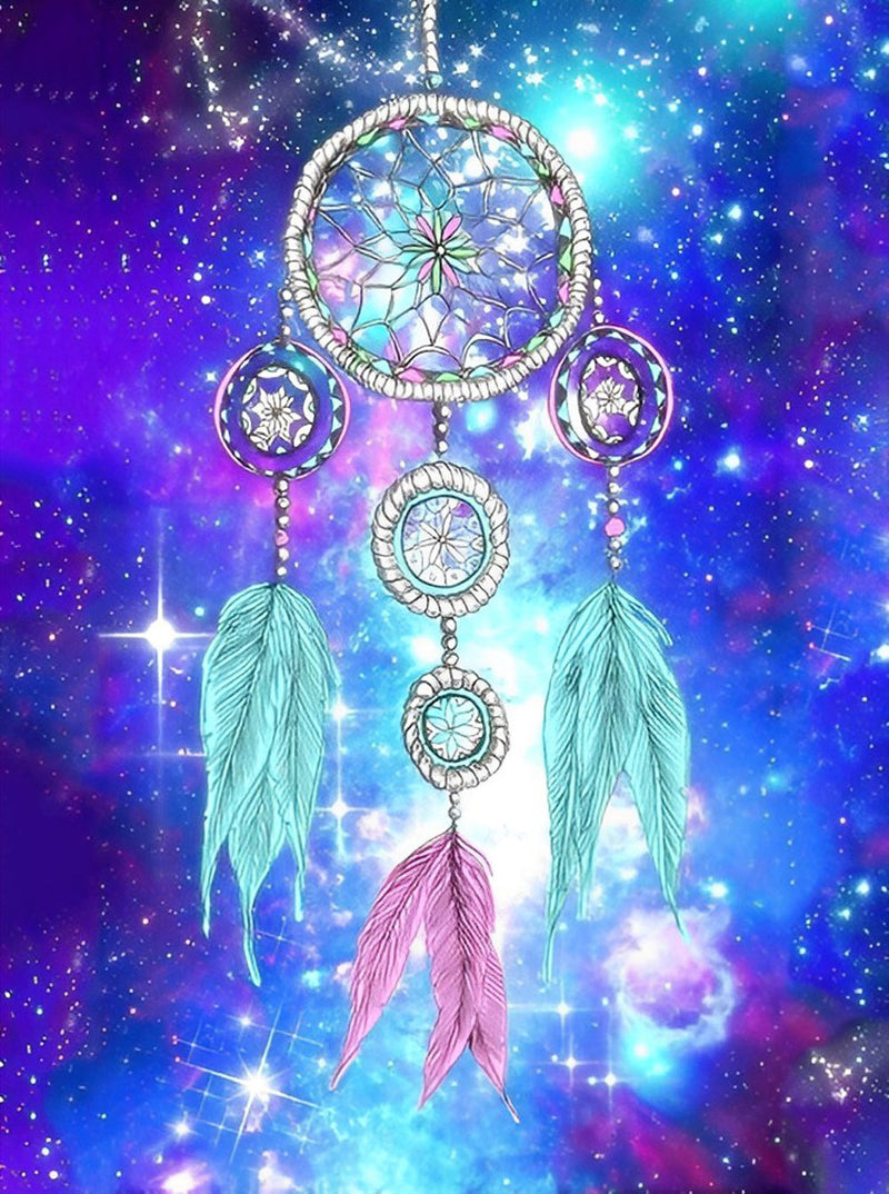 Attrape-Rêves Bleu et Ciel Etoilé Broderie Diamant