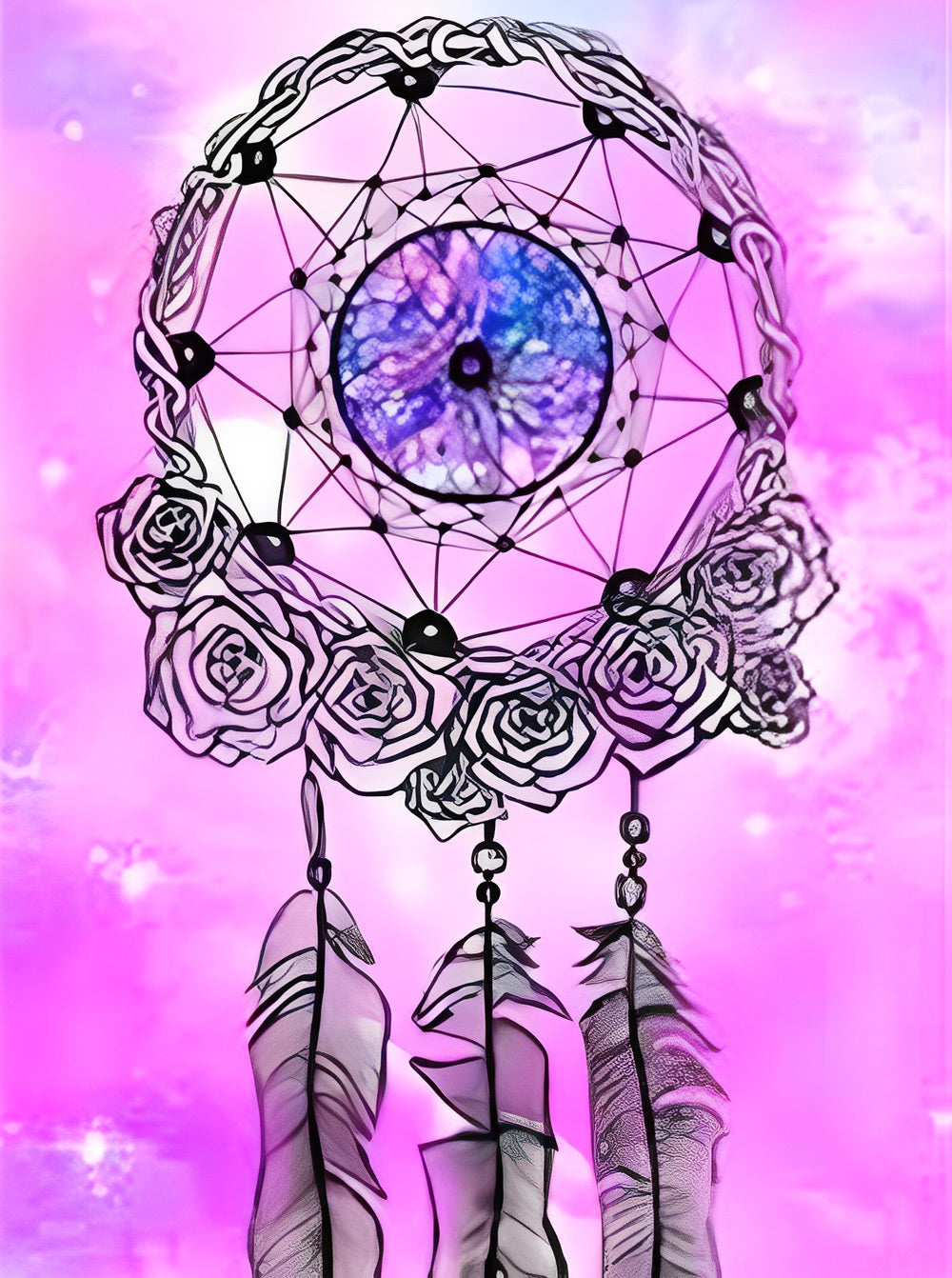 Attrape-Rêves et Diamant Broderie Diamant