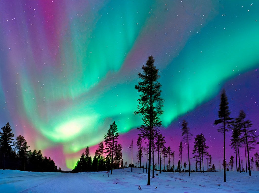 Aurore dans le Pôle Nord Broderie Diamant