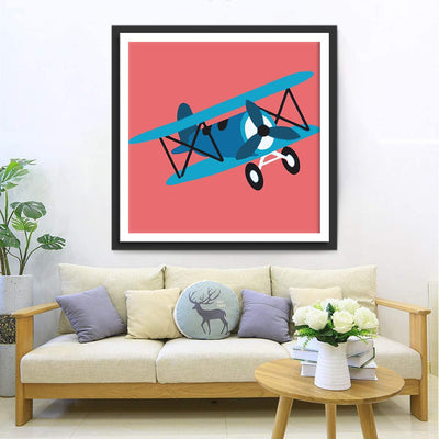 Avion Cartoon Broderie Diamant
