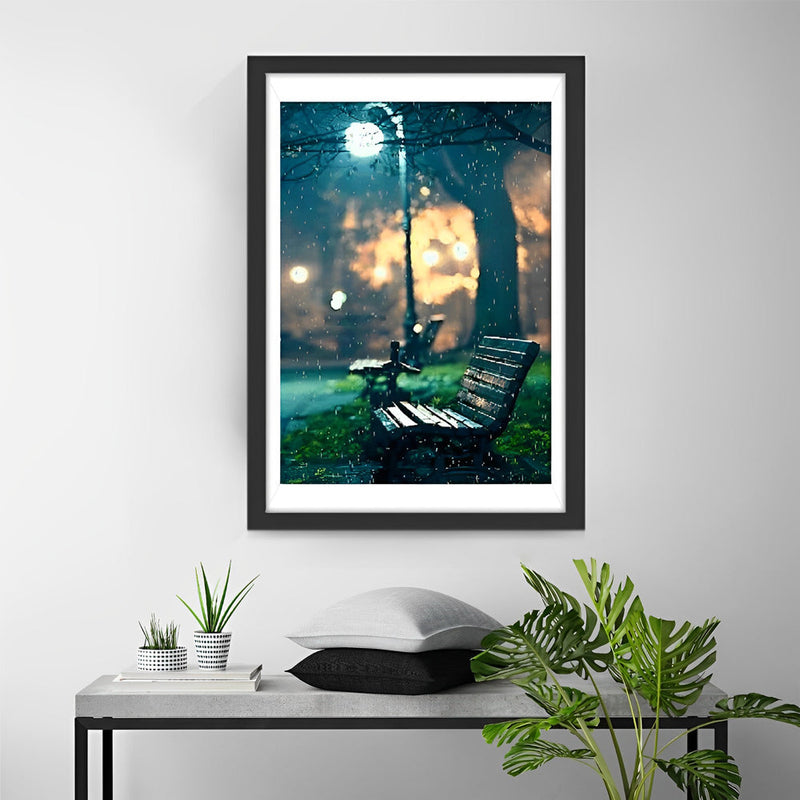Banc sous la Pluie Broderie Diamant