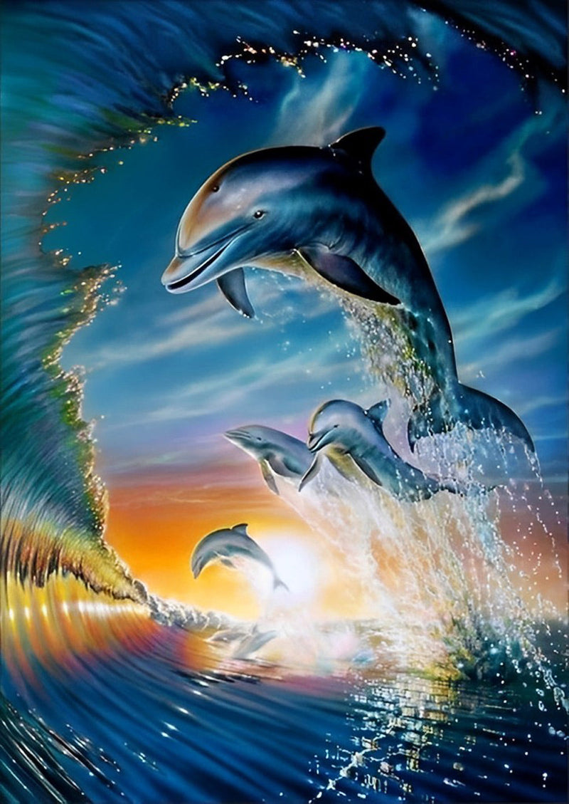 Bancs de Dauphins Broderie Diamant