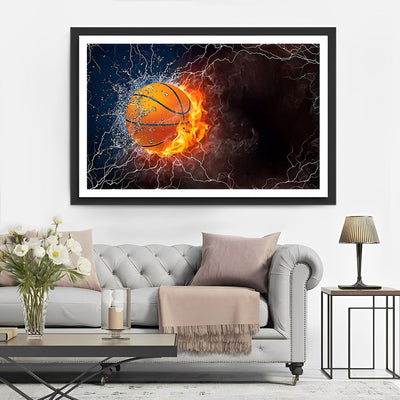 Basket-ball de l'Eau et de la Flamme Broderie Diamant