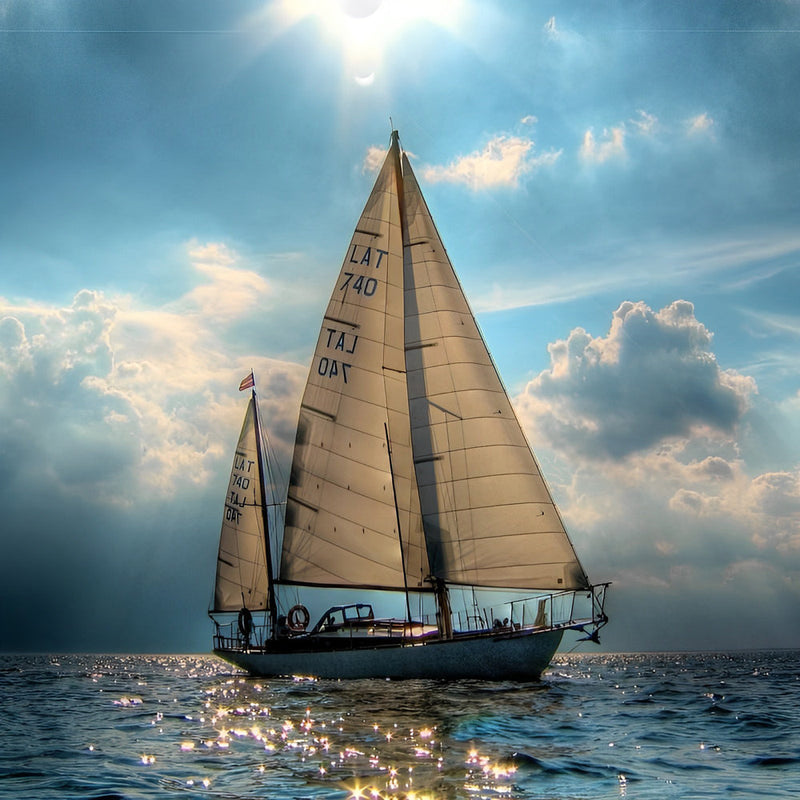 Bateau à Voile Broderie Diamant