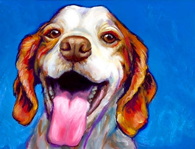 Beagle avec la Langue Tirée Broderie Diamant