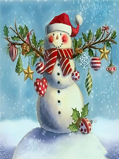 Beau Bonhomme de Neige Broderie Diamant