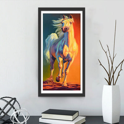 Beau Cheval Blanc Broderie Diamant