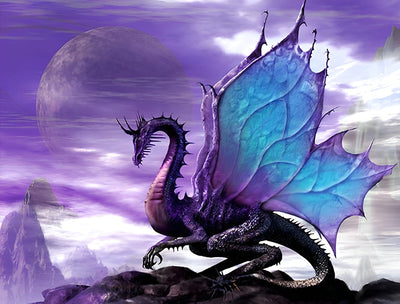 Beau Dragon Violet Broderie Diamant