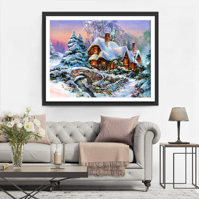 Beau Paysage de la Fête de Noël Broderie Diamant