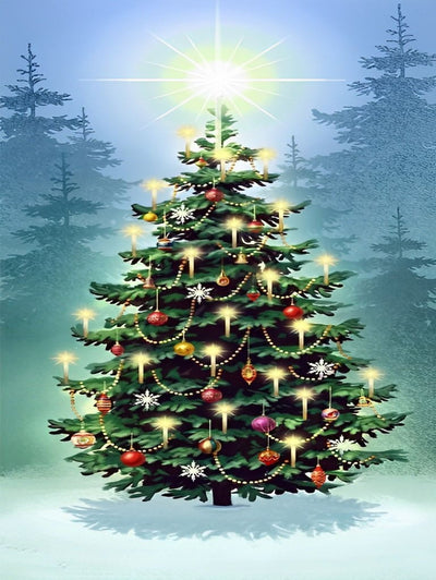 Beau Sapin de Noël Broderie Diamant