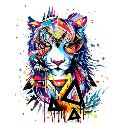 Beau Tigre Multicolore Broderie Diamant