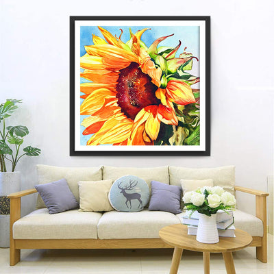 Beau Tournesol Dessiné Broderie Diamant
