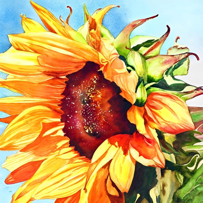 Beau Tournesol Dessiné Broderie Diamant