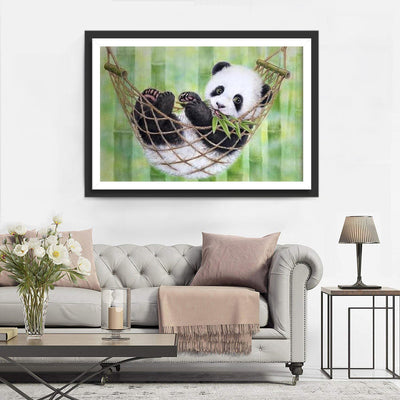 Bébé Panda sur Hamac Broderie Diamant