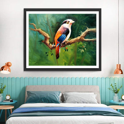 Bel Oiseau sur une Branche Broderie Diamant