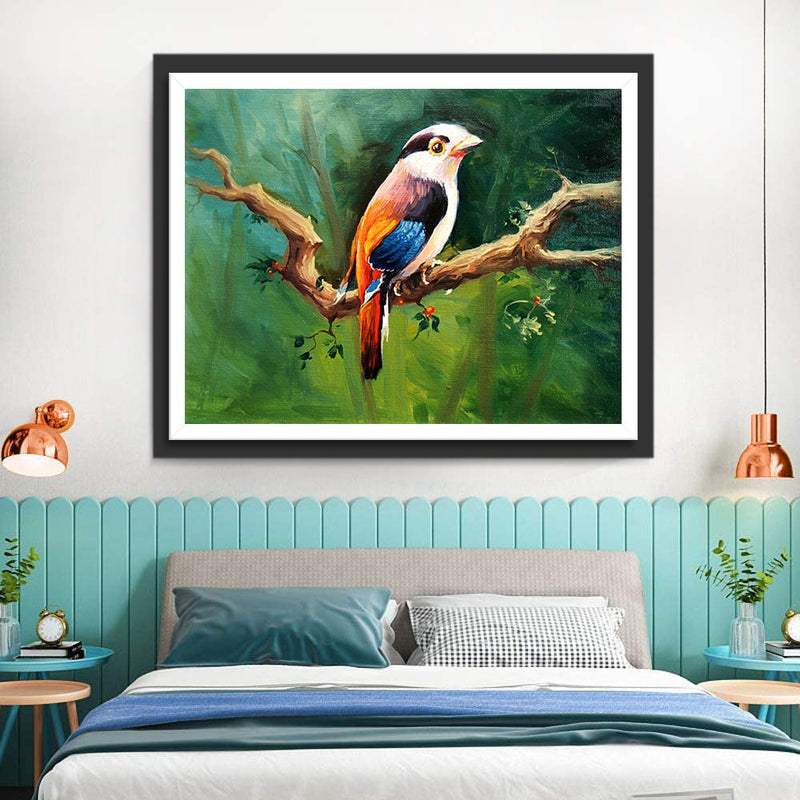 Bel Oiseau sur une Branche Broderie Diamant