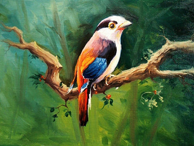 Bel Oiseau sur une Branche Broderie Diamant