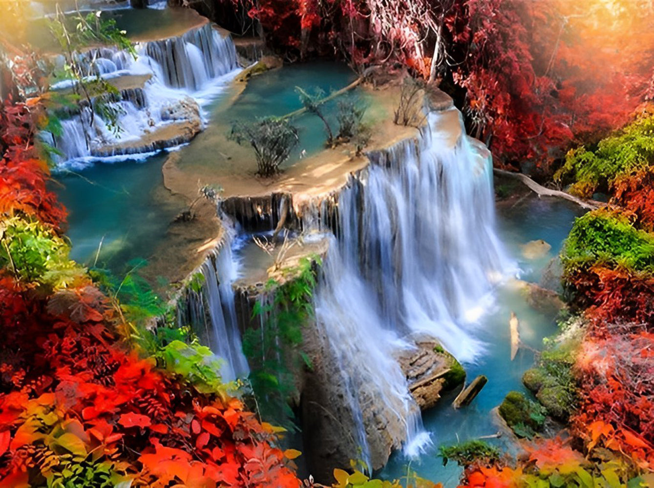 Belle Chute d'Eau Broderie Diamant