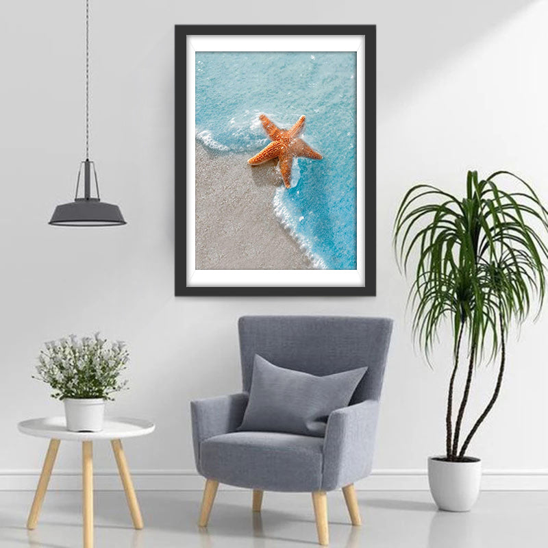 Belle Étoile De Mer et la Mer Broderie Diamant