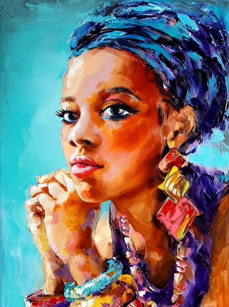 Belle Fille Africaine Broderie Diamant
