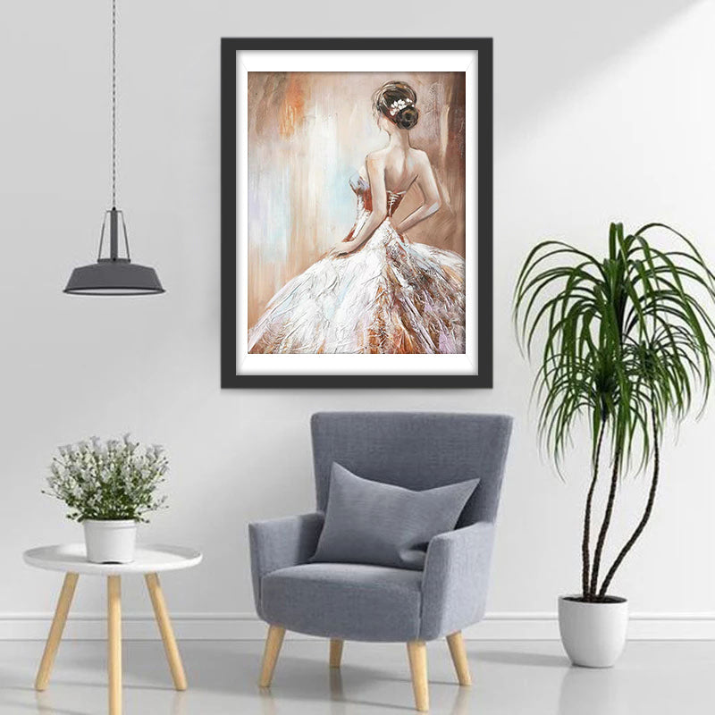 Belle Fille en Robe de Soirée Broderie Diamant