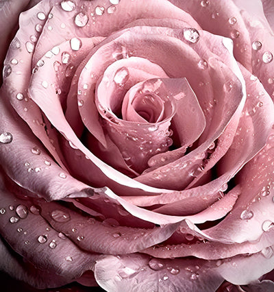 Belle Rose avec des Rosées Broderie Diamant