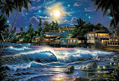 Belle Ville au Bord de Mer Broderie Diamant