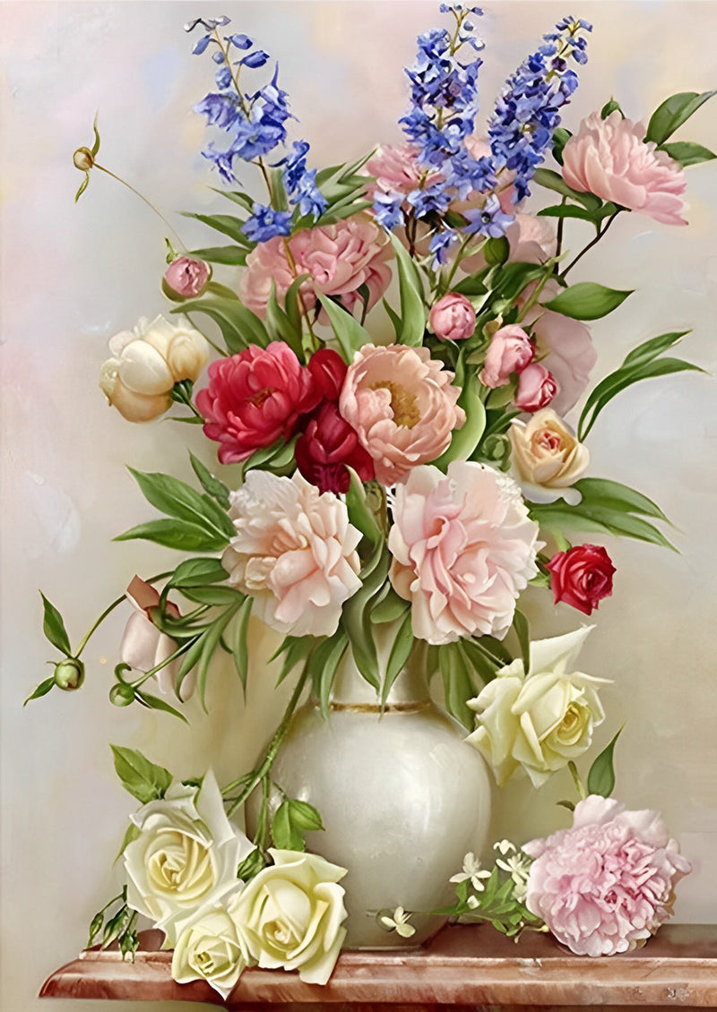 Belles Pivoines et Roses Broderie Diamant