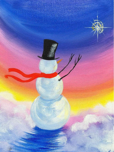 Bonhomme de Neige et Etoiles Broderie Diamant