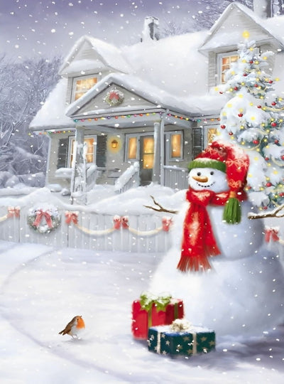 Bonhomme de Neige et Sapin de Noël Broderie Diamant