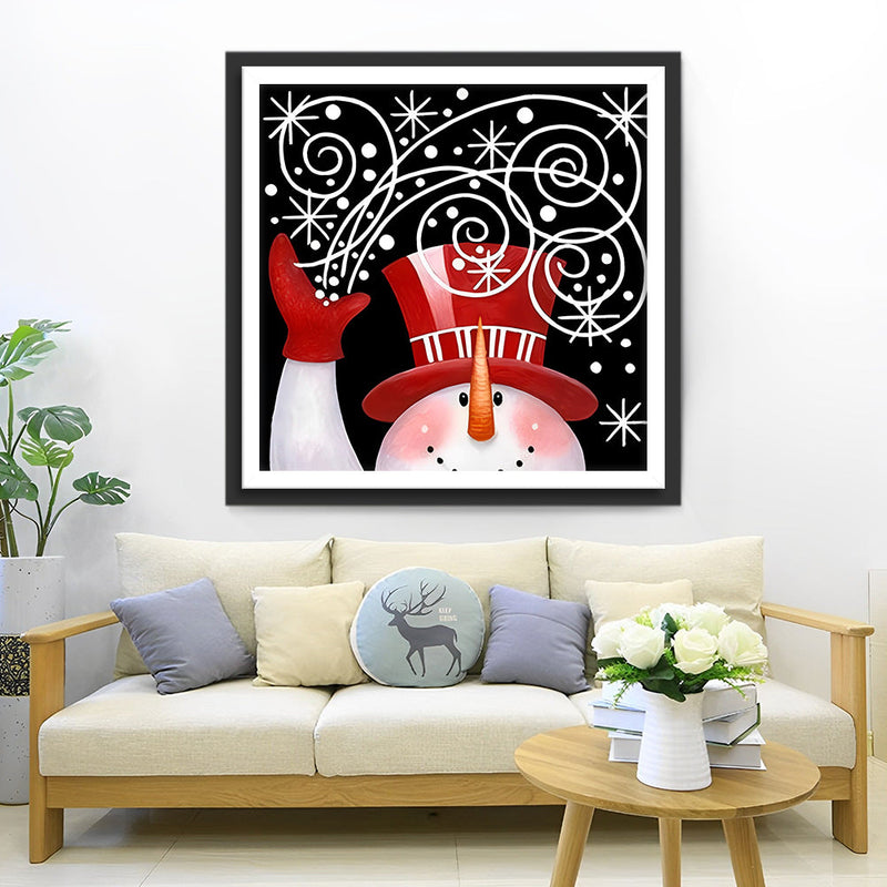 Bonhomme de Neige Fantastique Broderie Diamant