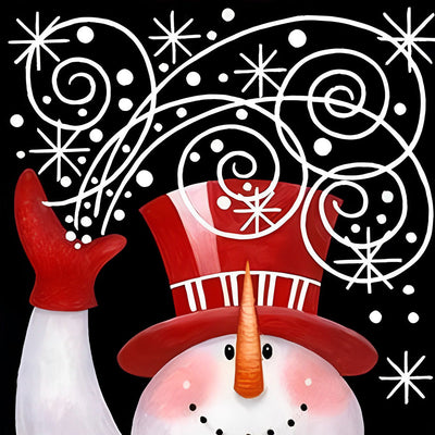 Bonhomme de Neige Fantastique Broderie Diamant