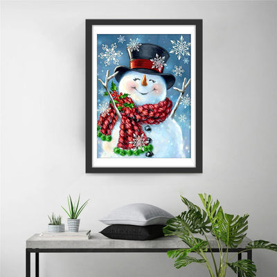 Bonhomme de Neige Heureux Broderie Diamant