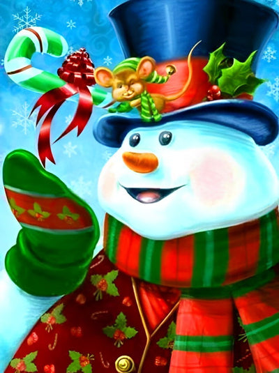 Bonhomme de Neige Joli Broderie Diamant