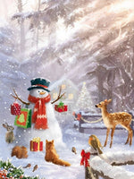 Bonhomme de Neige sous le Soleil Broderie Diamant