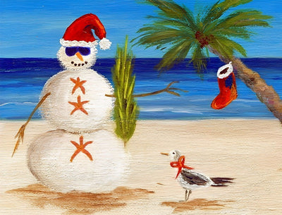 Bonhomme sur la Plage Broderie Diamant