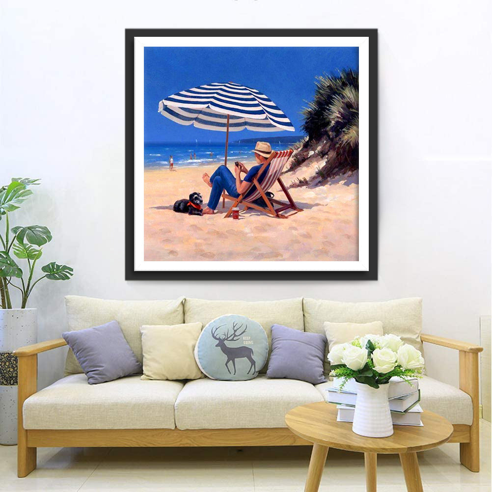 Bord de Mer Pendant les Vacances Broderie Diamant