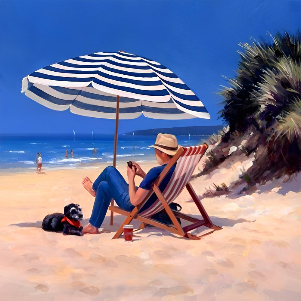 Bord de Mer Pendant les Vacances Broderie Diamant