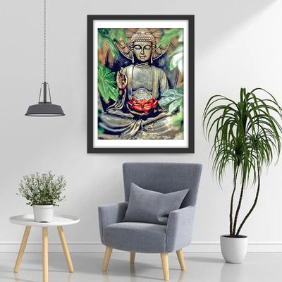 Bouddha Assis Broderie Diamant