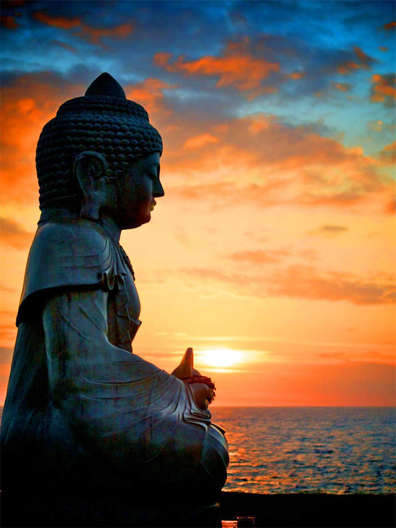 Bouddha au Coucher du Soleil Broderie Diamant