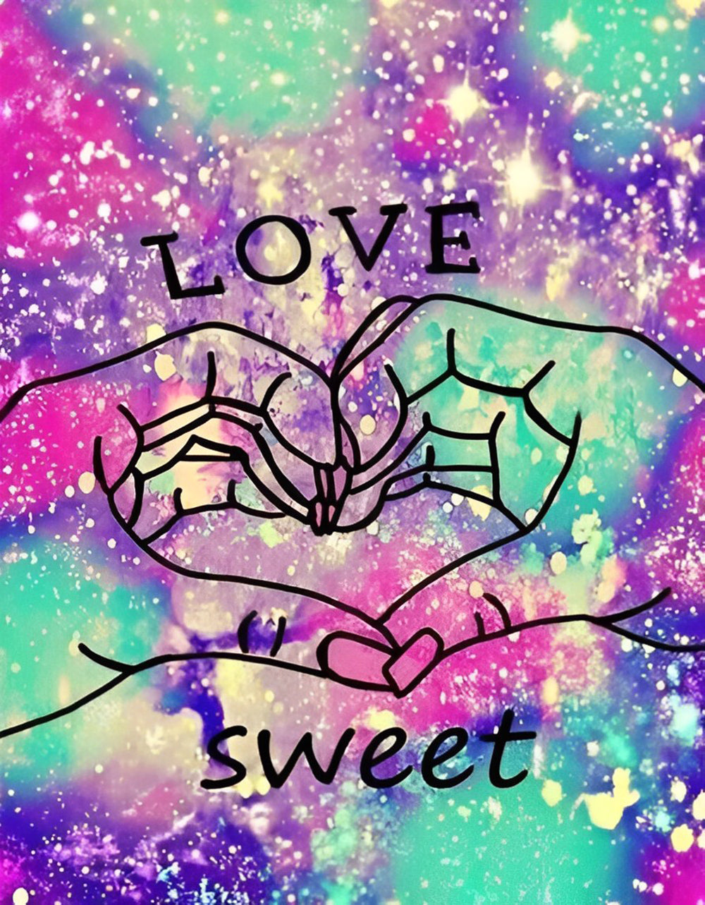 Bras des Lignes Formant un Cœur Broderie Diamant