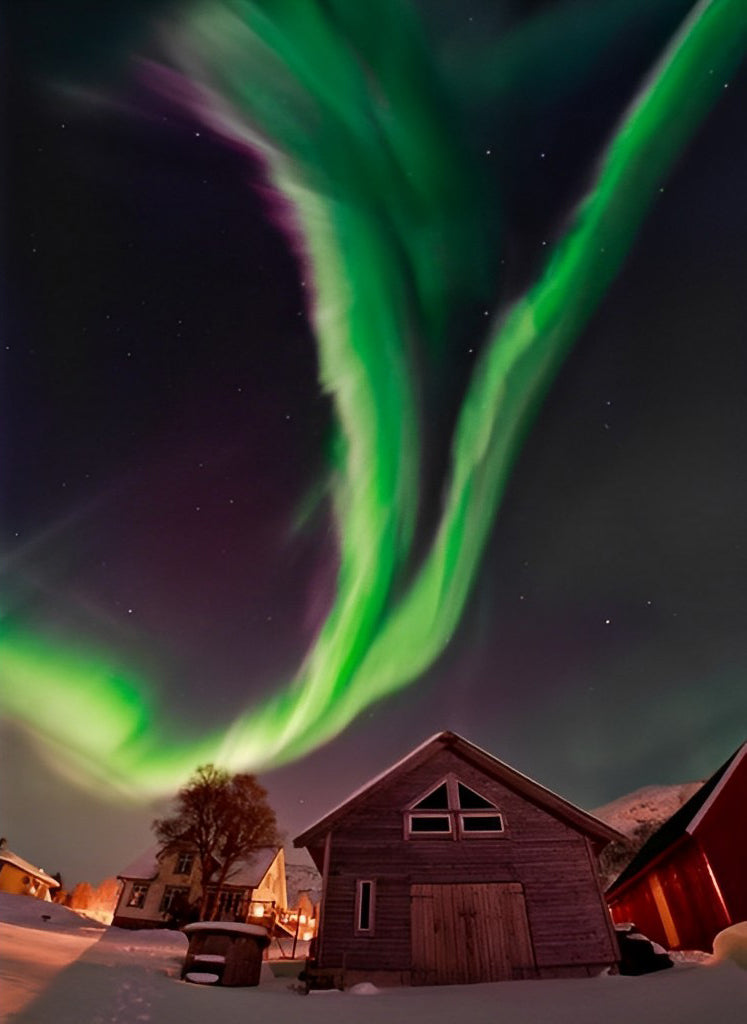 Cabine et Aurore Polaire Broderie Diamant