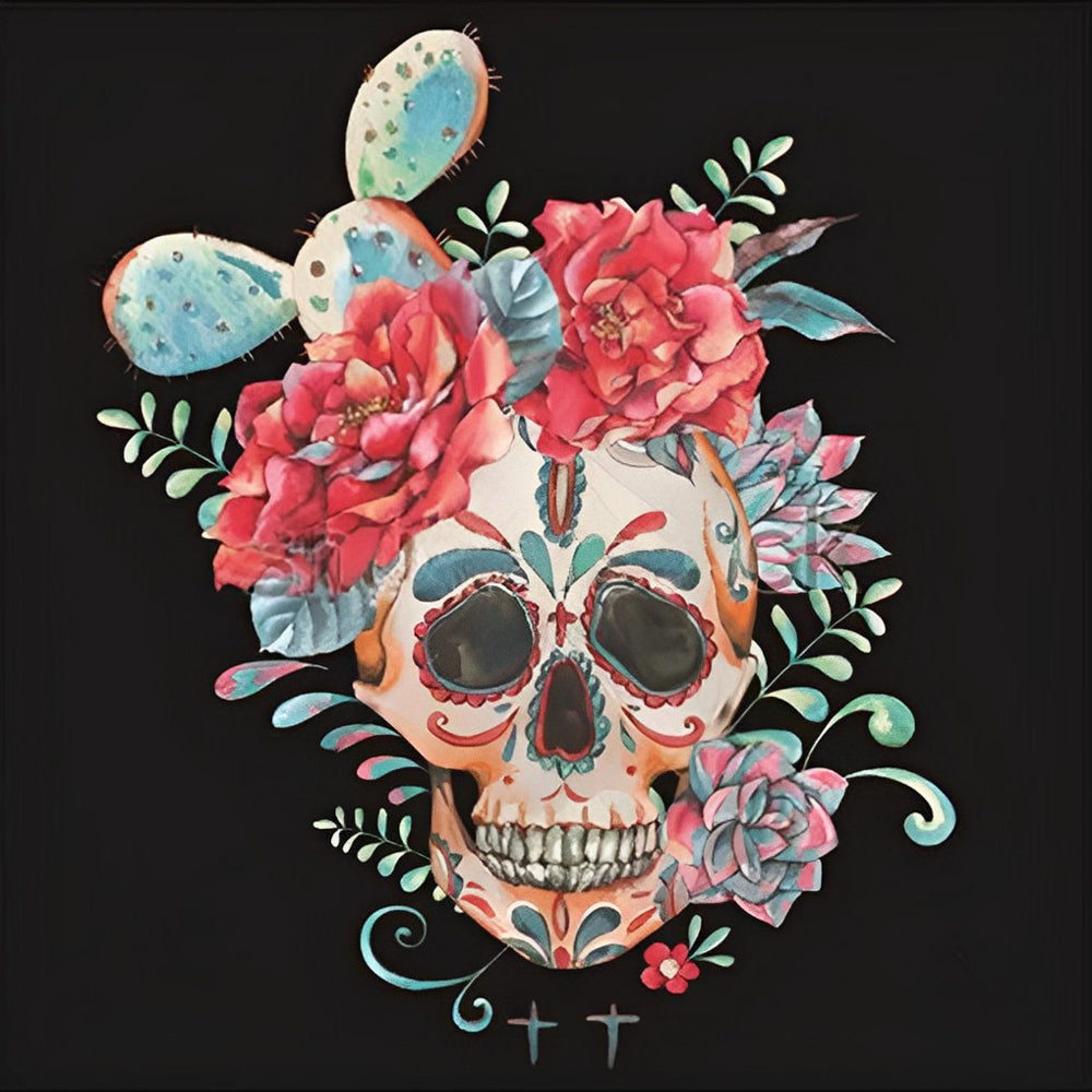 Cactus et Crâne Populaire Broderie Diamant