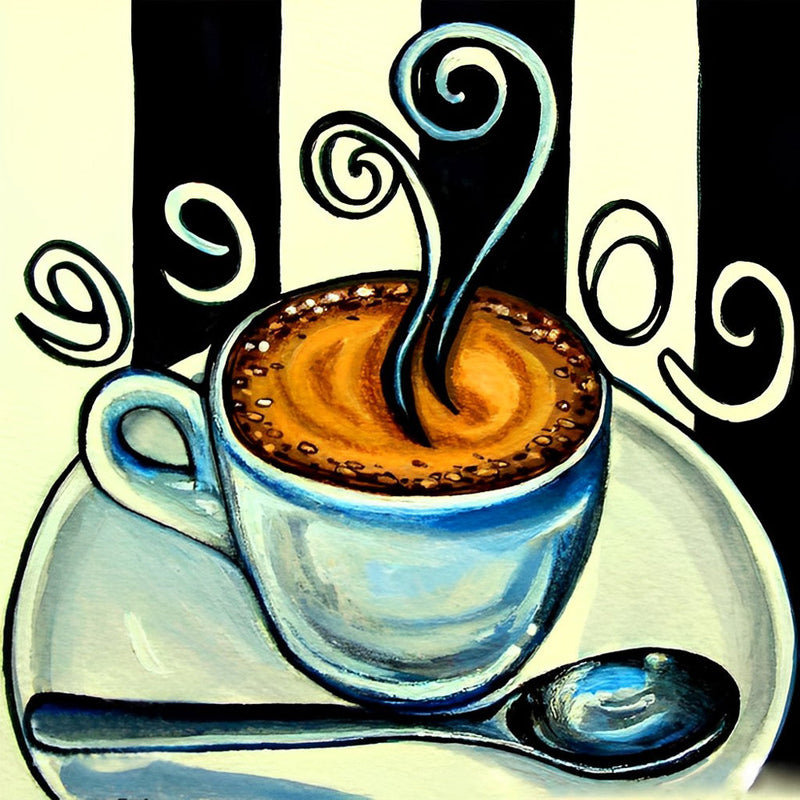 Café Dessiné Broderie Diamant